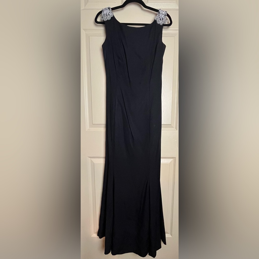 Vintage Hollywood Glamour Black Gown
